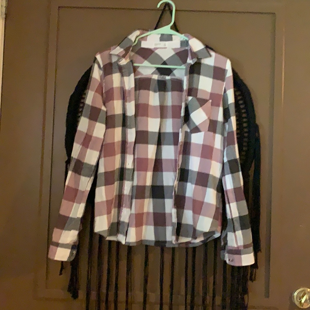 Extra small cotton flannel pink grey and white